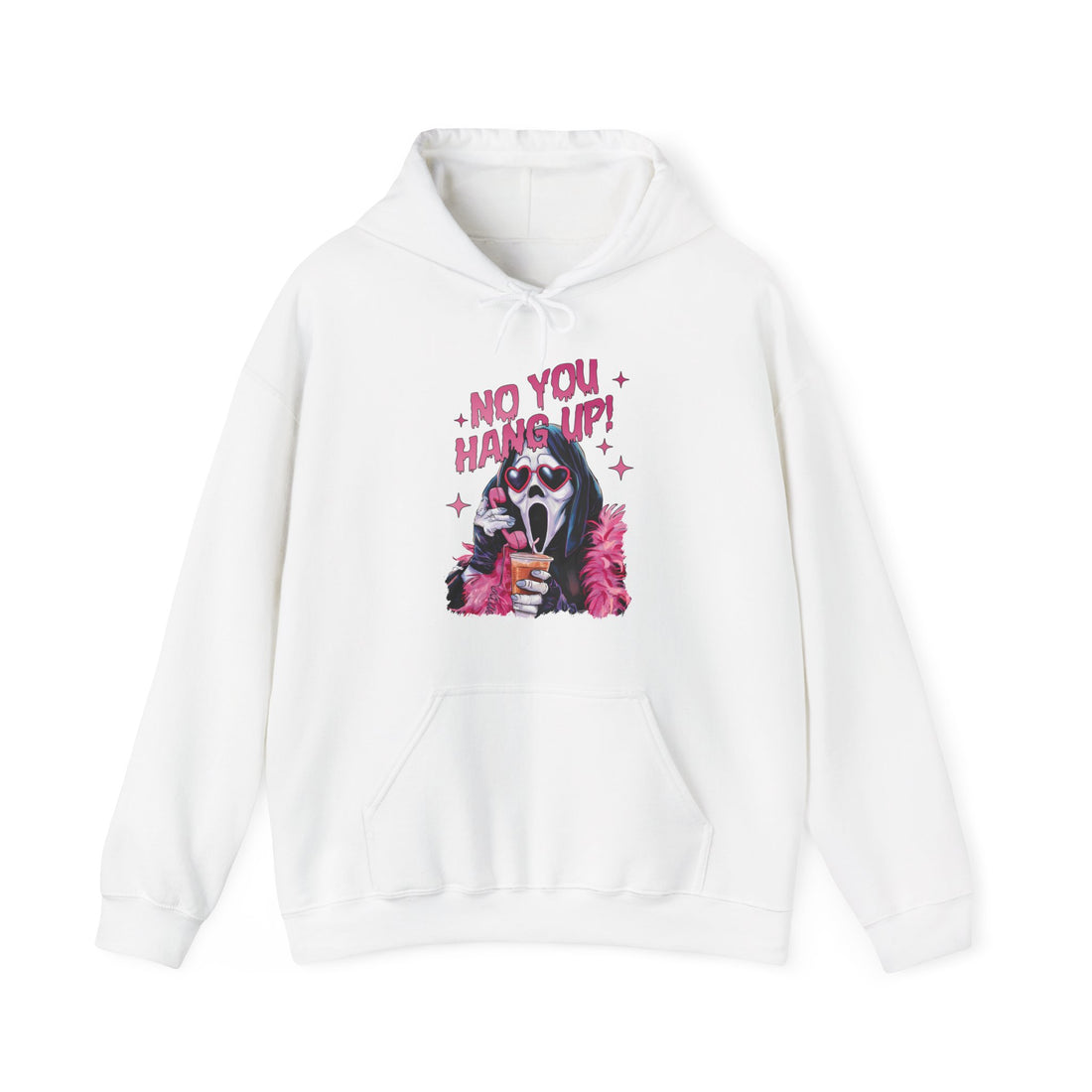 No You Hang Up Scream Phone Call Hoodie - Graphic Hoodie from Tee Utopia