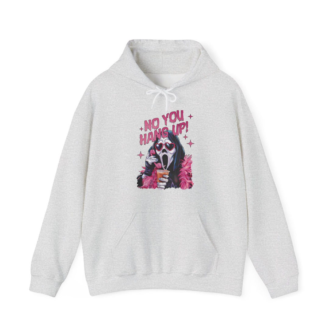 No You Hang Up Scream Phone Call Hoodie - Graphic Hoodie from Tee Utopia