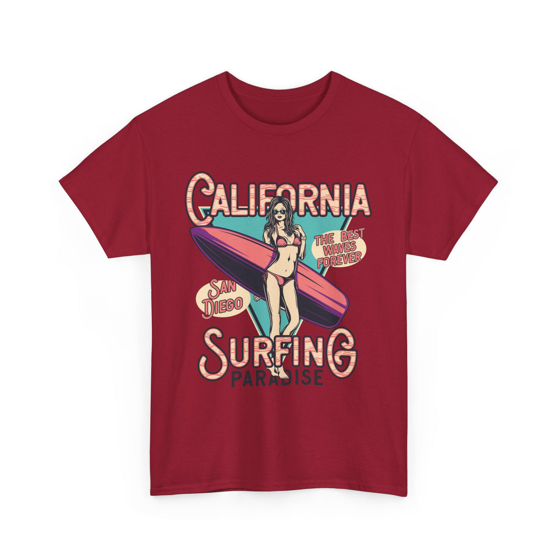 California Surfing Paradise T-Shirt - Graphic T-Shirt from Tee Utopia