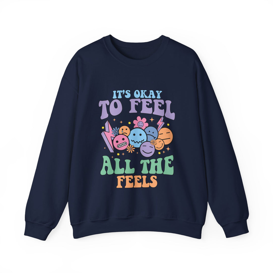 It's Okay To Feel Sweatshirt - Graphic Sweatshirt from Tee Utopia