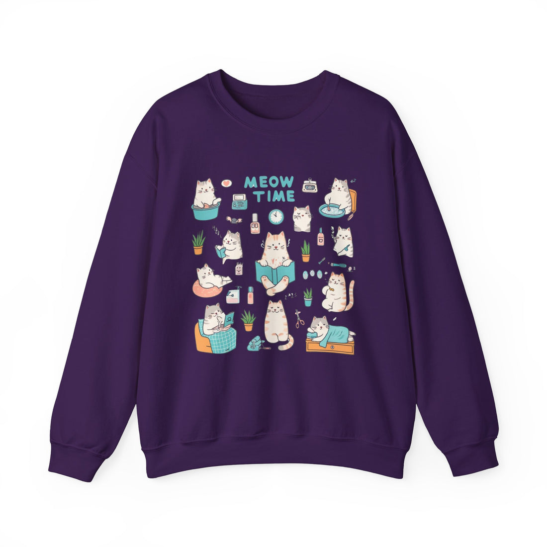 Meow Time Sweatshirt - Graphic Sweatshirt from Tee Utopia