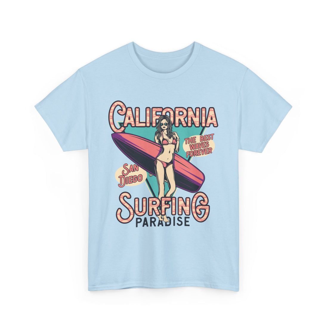 California Surfing Paradise T-Shirt - Graphic T-Shirt from Tee Utopia
