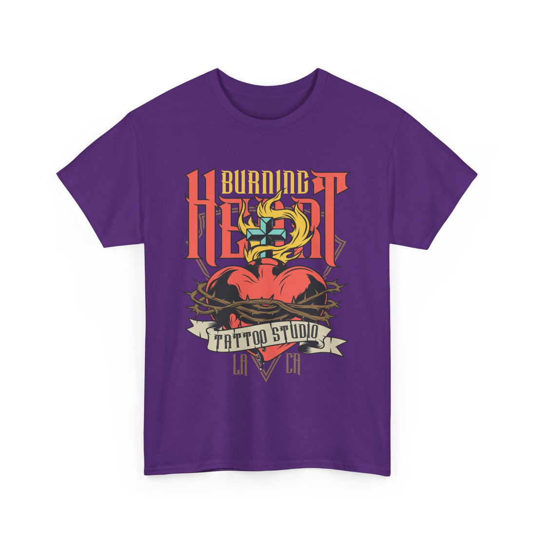 Burning Heart T-Shirt - Graphic T-Shirt from Tee Utopia