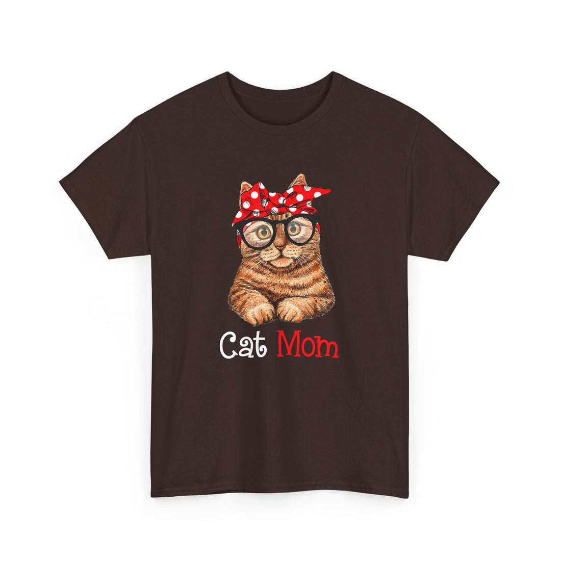 Cat Mom Cat With Glasses T-Shirt - Graphic T-Shirt from Tee Utopia