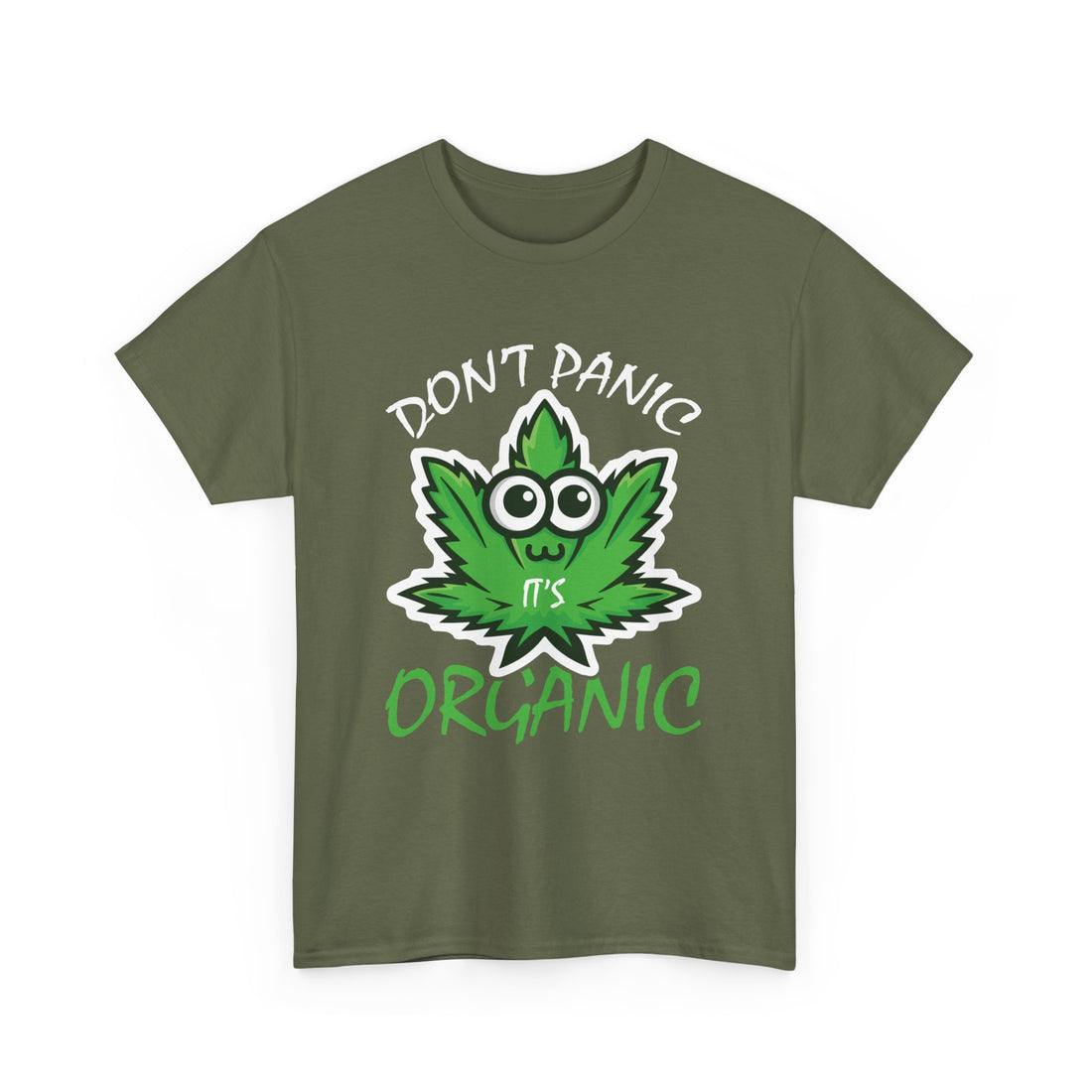 Don't Panic It's Organic Cannabis Leaf T-Shirt - Graphic T-Shirt from Tee Utopia