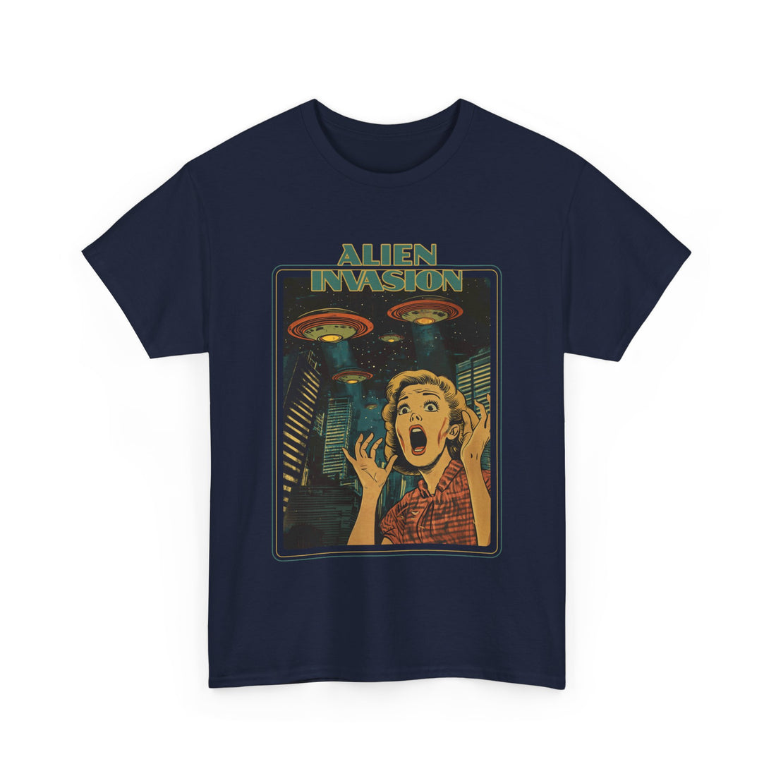 Alien Invasion City Attack T-Shirt - Graphic T-Shirt from Tee Utopia