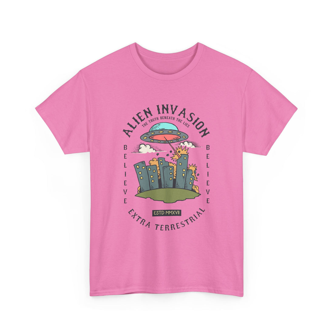 Alien Invasion Extra Terrestrial T-Shirt - Graphic T-Shirt from Tee Utopia