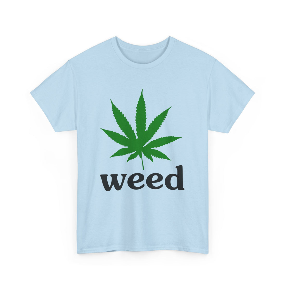 Weed Green Cannabis Leaf T-Shirt - Graphic T-Shirt from Tee Utopia