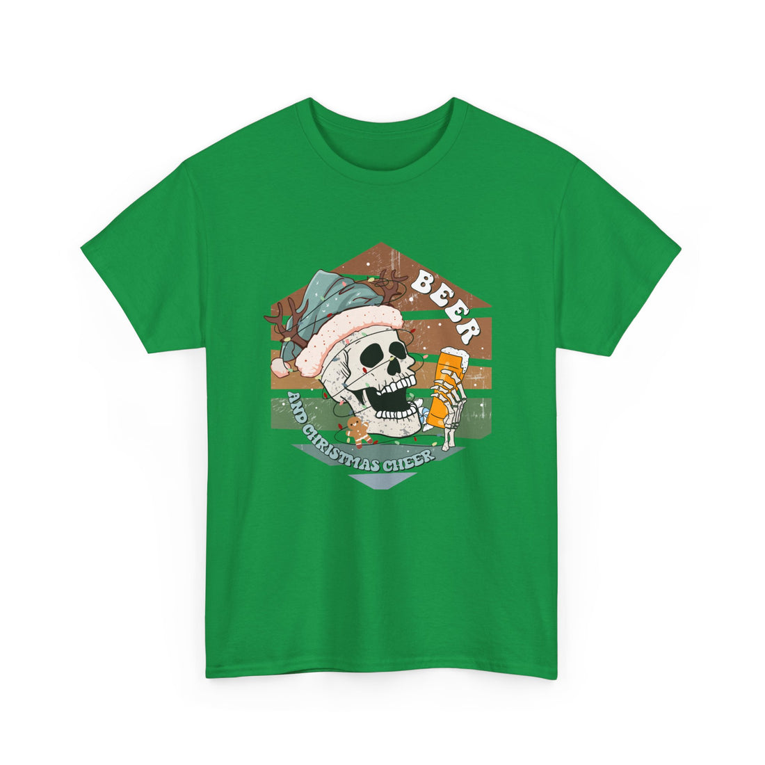 Beer & Christmas Cheer T-Shirt - Graphic T-Shirt from Tee Utopia