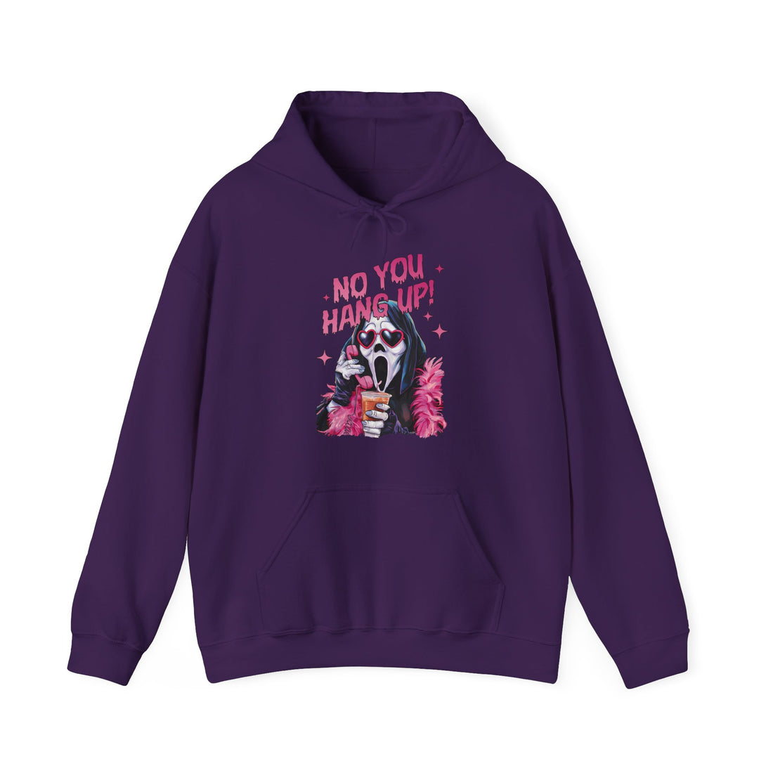 No You Hang Up Scream Phone Call Hoodie - Graphic Hoodie from Tee Utopia