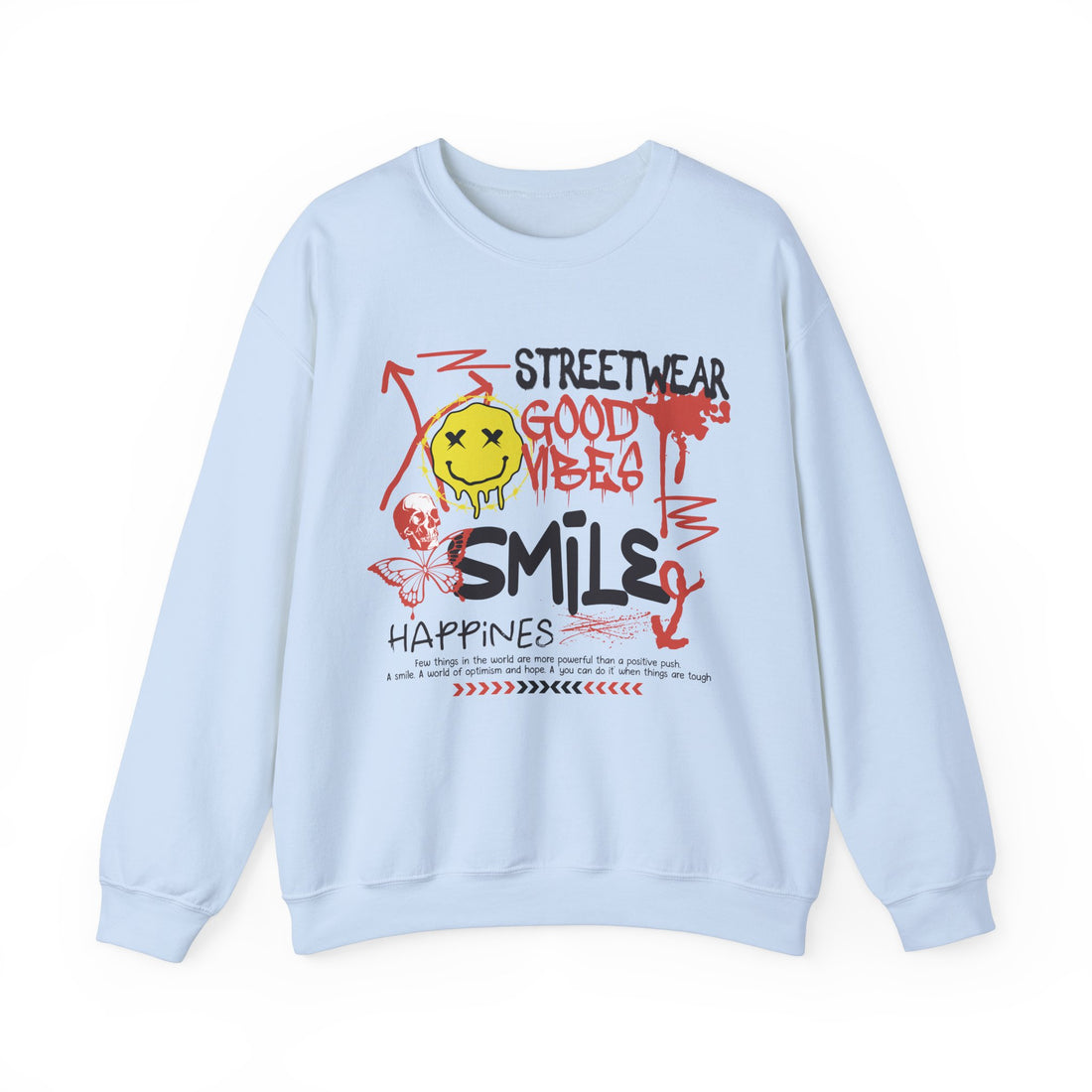 Smile Good Vibes Sweatshirt - Graphic Sweatshirt from Tee Utopia