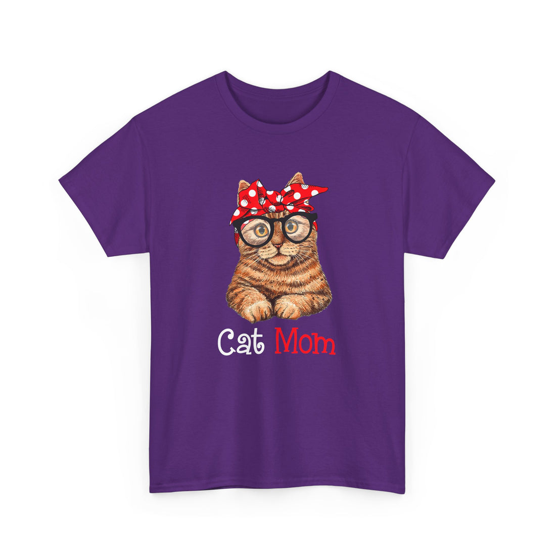 Cat Mom Cat With Glasses T-Shirt - Graphic T-Shirt from Tee Utopia