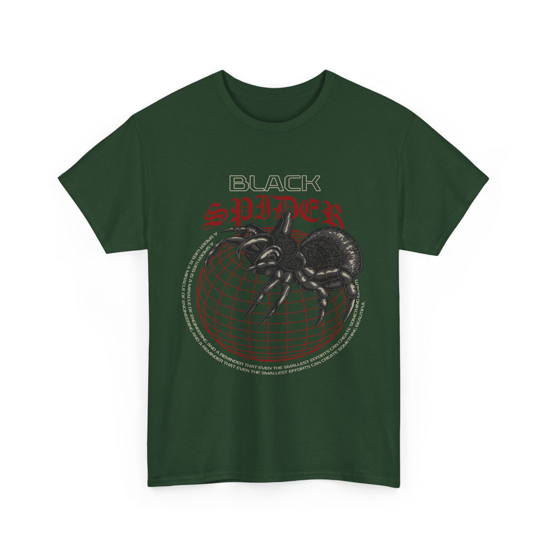 Black Spider T-Shirt - Graphic T-Shirt from Tee Utopia