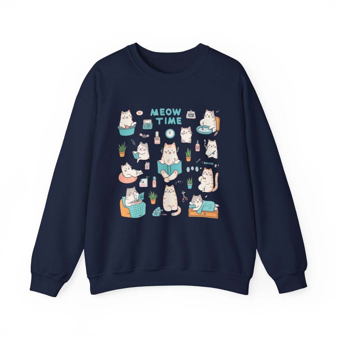 Meow Time Sweatshirt - Graphic Sweatshirt from Tee Utopia