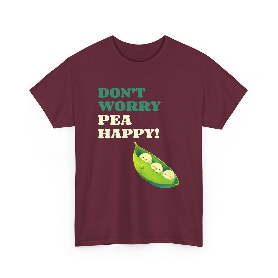 Don't Worry Pea Happy! T-Shirt - Graphic T-Shirt from Tee Utopia