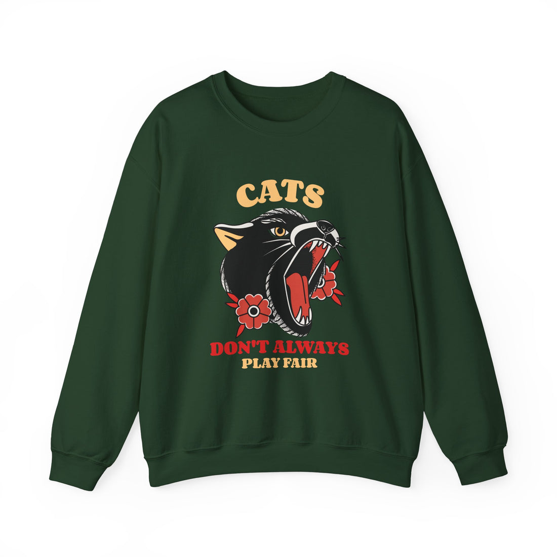 Cats Don't Always Play Fair Sweatshirt - Graphic Sweatshirt from Tee Utopia