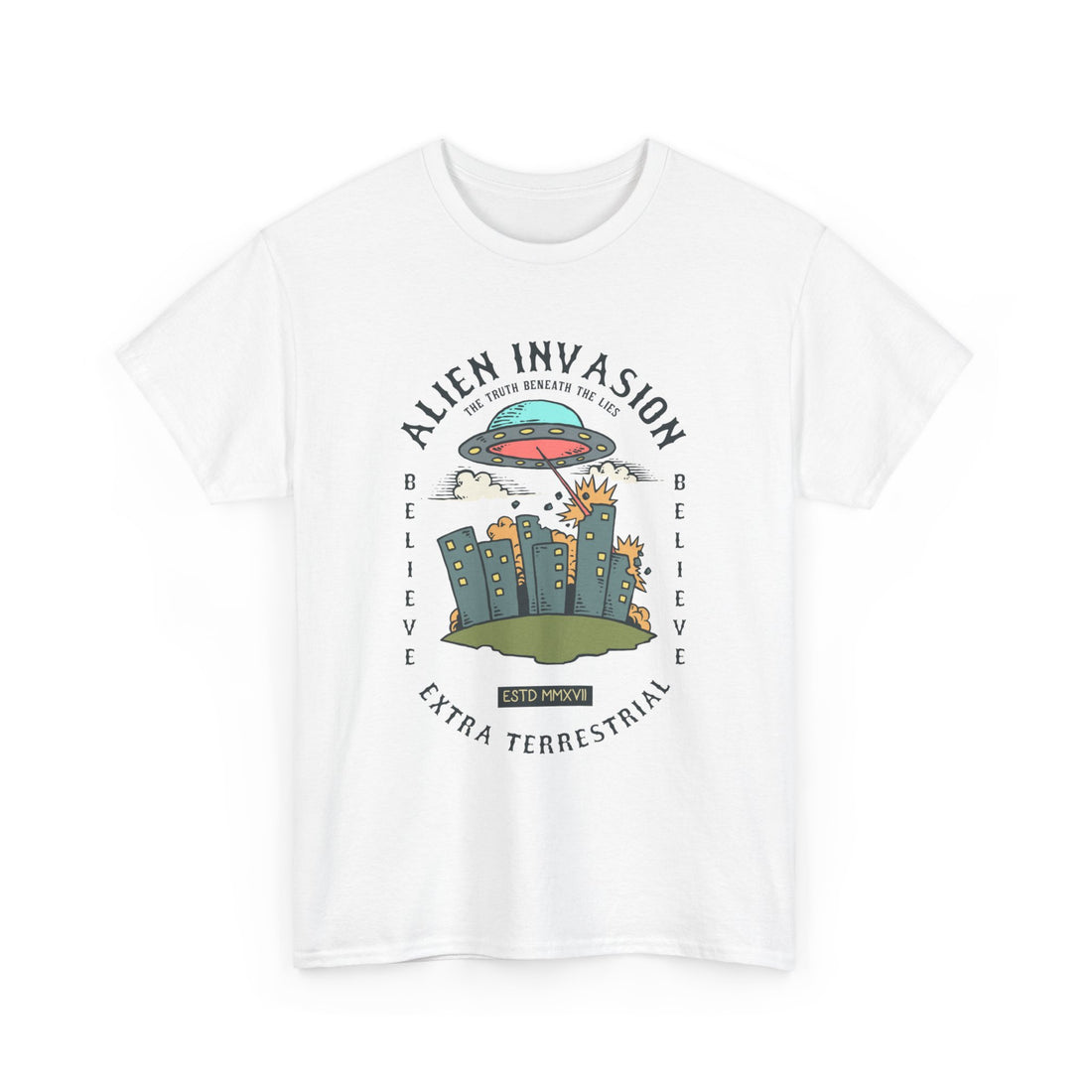 Alien Invasion Extra Terrestrial T-Shirt - Graphic T-Shirt from Tee Utopia