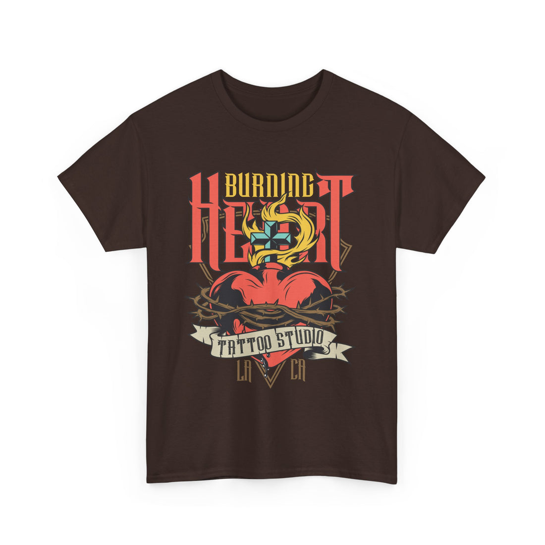 Burning Heart T-Shirt - Graphic T-Shirt from Tee Utopia