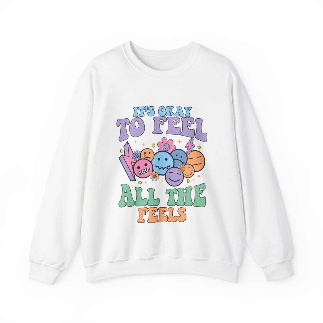 It's Okay To Feel Sweatshirt - Graphic Sweatshirt from Tee Utopia